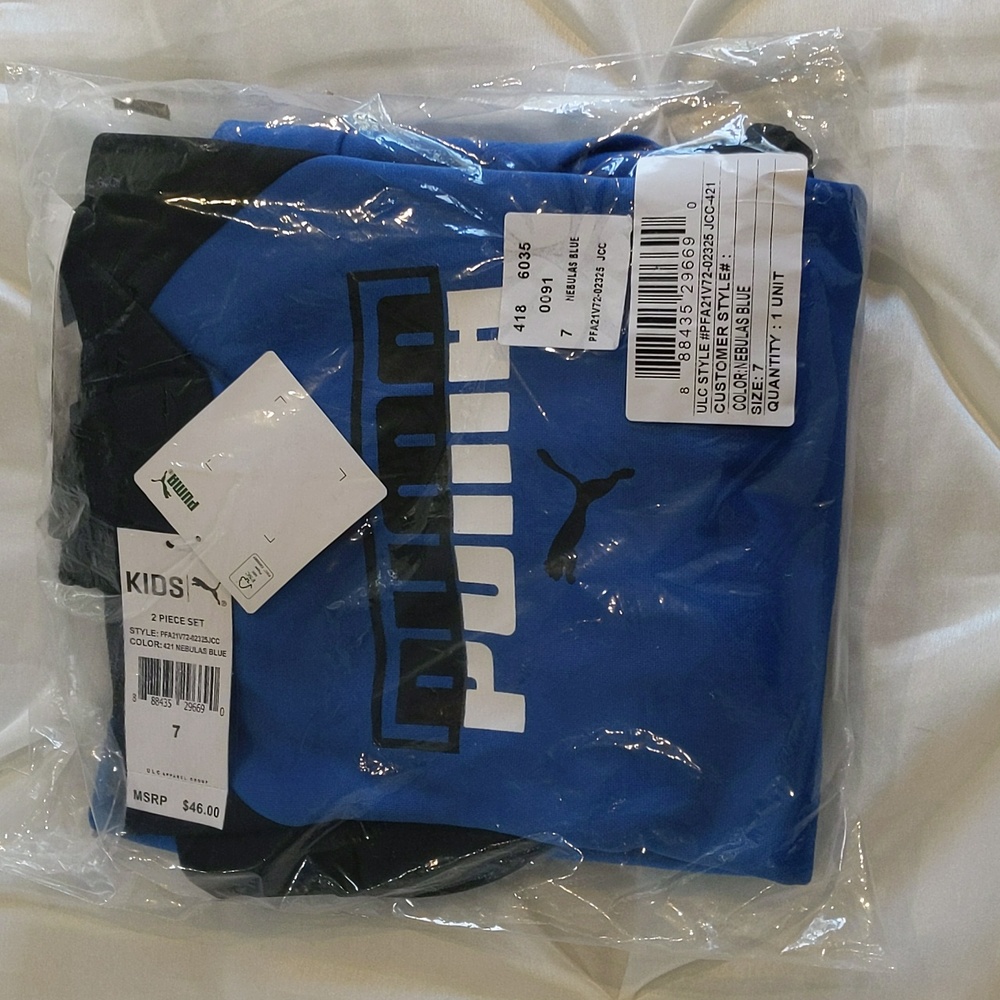 Blue and Black Puma Kids 2 piece set nebulas 421 size 7